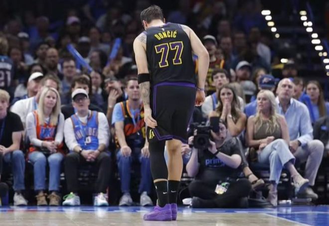 东契奇左腿筋拉伤 湖人惨败雷霆冲击西部第三